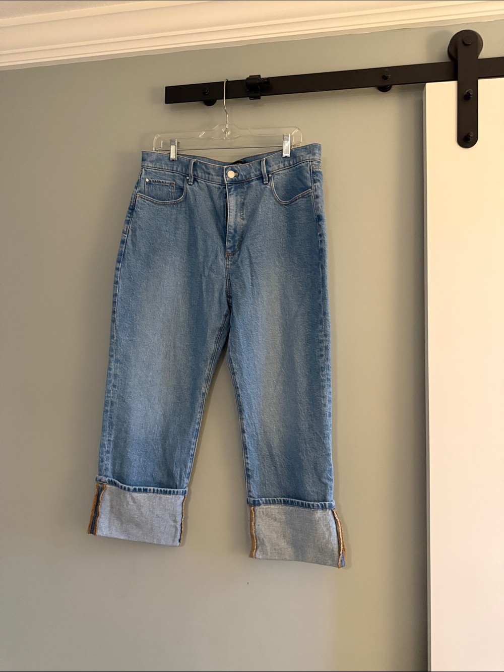 Am Taylor Light Blue womens Straight Jeans - Classic Denim cropped